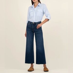 Kut From The Kloth Meg Fab Ab Wide Leg Stretch Dark Wash Jean Size 6